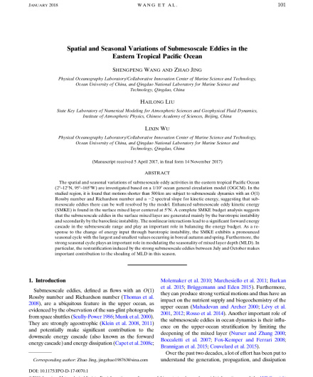 334. Spatial and seasonal variations of submesoscale eddies in the Eastern Tropical Pacific Ocean.pdf