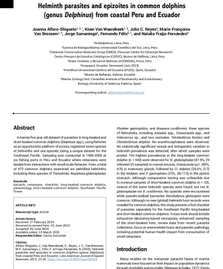 443. Helminth parasites and epizoites in common dolphins (genus Delphinus) from coastal Peru and Ecuador.pdf