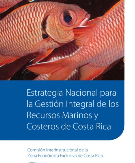Portada Estrategia Nacional para la Gestión Integral  de los  Recursos Marinos y Costeros de Costa Rica.